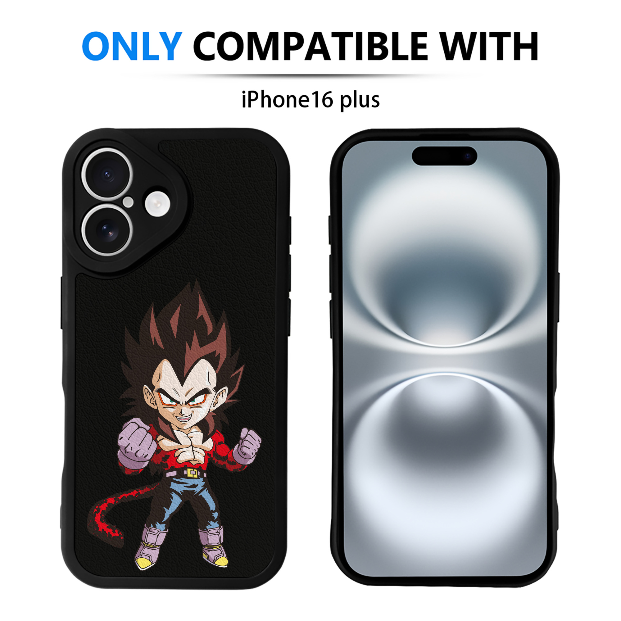 （画像用） ドラゴンボール ベジータ四世（Bejīta Yonsei）DRAGON BALL Vegeta IV 【iPhone 16シリーズ対応】シリコンスマホケース（レザー調） 材質：シリコン